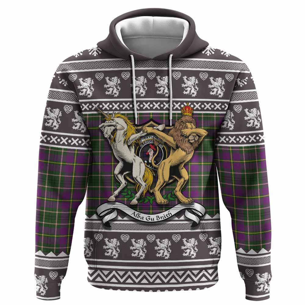Taylor (Tailyour) Clan Tartan Crest Christmas Hoodie Coat of Arms Funny Style - Tartan Vibes Clothing