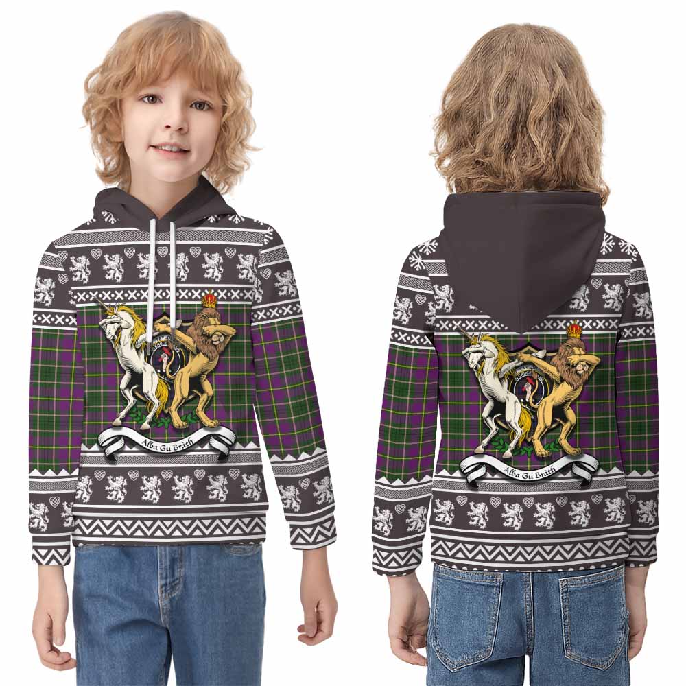 Taylor (Tailyour) Clan Tartan Crest Christmas Kid Hoodie Coat of Arms Funny Style - Tartan Vibes Clothing