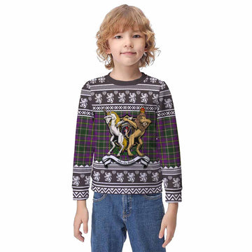 Taylor (Tailyour) Clan Tartan Crest Christmas Kid Ugly Sweatshirt Coat of Arms Funny Style