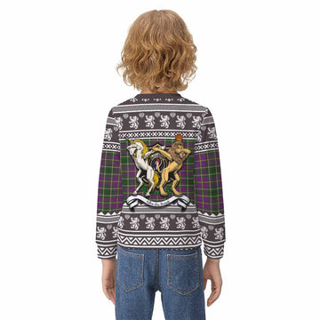 Taylor (Tailyour) Clan Tartan Crest Christmas Kid Ugly Sweatshirt Coat of Arms Funny Style