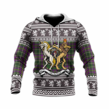 Taylor (Tailyour) Clan Tartan Crest Christmas Knitted Hoodie Coat of Arms Funny Style
