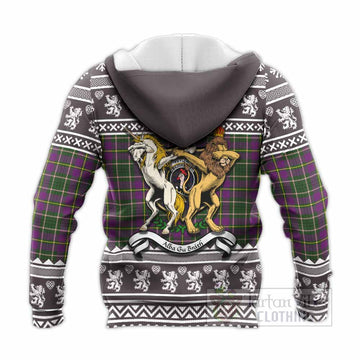 Taylor (Tailyour) Clan Tartan Crest Christmas Knitted Hoodie Coat of Arms Funny Style