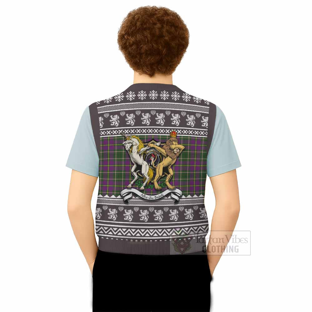 Taylor (Tailyour) Clan Tartan Crest Christmas Knitted V-Neck Vest Coat of Arms Funny Style - Tartan Vibes Clothing