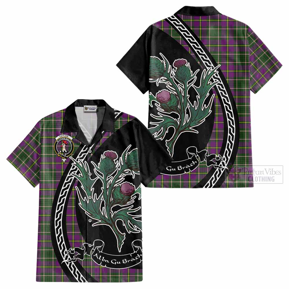 Taylor (Tailyour) Family Crest Tartan Cotton Hawaiian Shirt Alba Thistle Inspired - Tartan Vibes Clothing