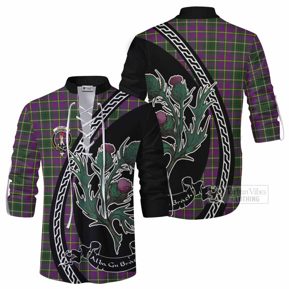 Taylor (Tailyour) Family Crest Tartan Ghillie Shirt Alba Thistle Inspired - Tartan Vibes Clothing