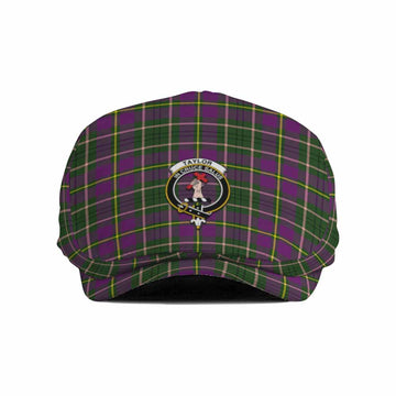 Taylor (Tailyour) Family Crest Tartan Jeff Cap, Tartan Flat Cap
