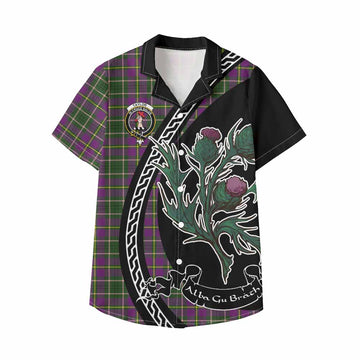 Taylor (Tailyour) Family Crest Tartan Kid Hawaiian Shirt Alba Thistle Inspired