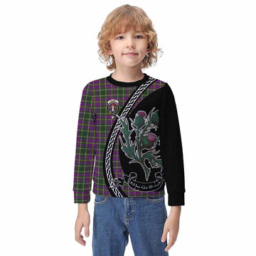 Taylor (Tailyour) Family Crest Tartan Kid Knitted Sweatshirt Alba Thistle Inspired