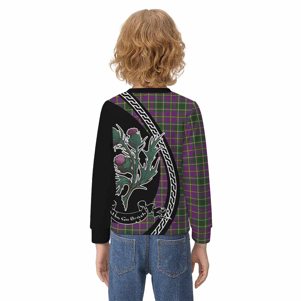 Taylor (Tailyour) Family Crest Tartan Kid Knitted Sweatshirt Alba Thistle Inspired - Tartan Vibes Clothing