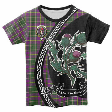 Taylor (Tailyour) Family Crest Tartan Kid T-shirt Alba Thistle Inspired