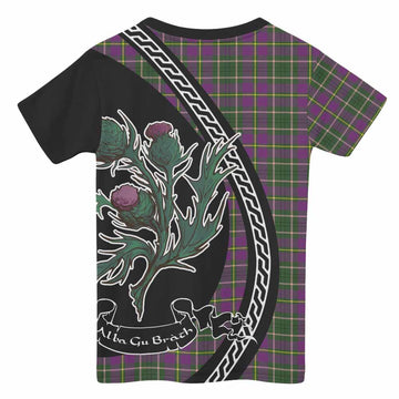 Taylor (Tailyour) Family Crest Tartan Kid T-shirt Alba Thistle Inspired
