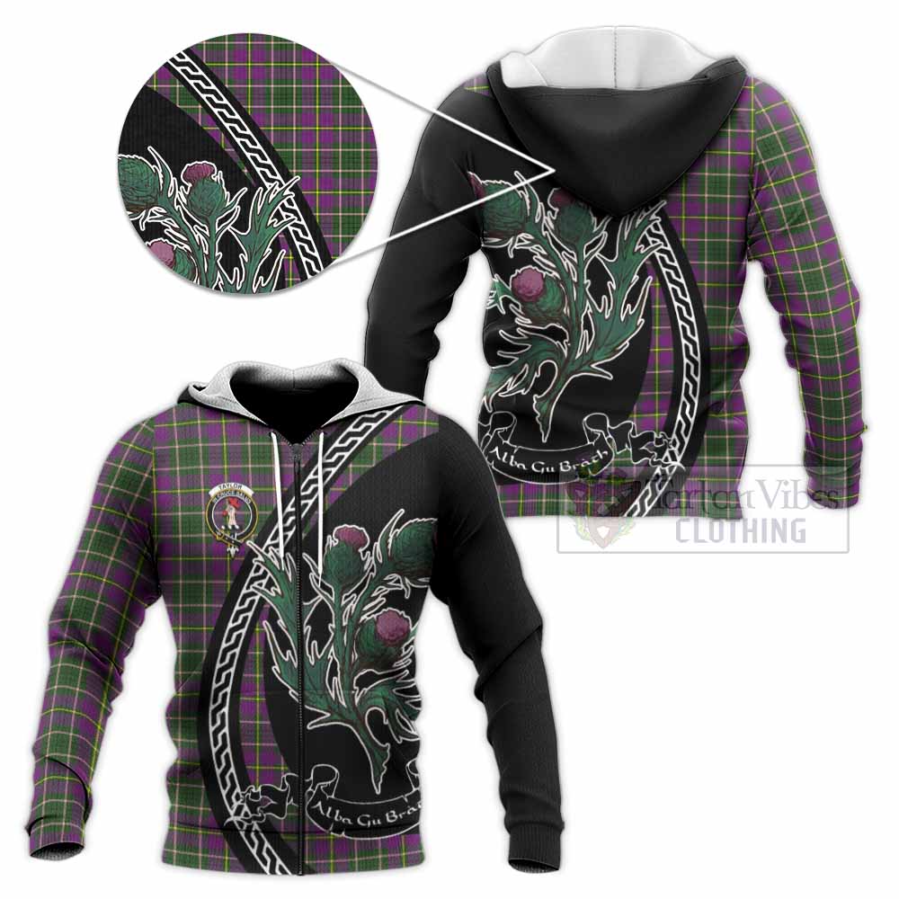 Taylor (Tailyour) Family Crest Tartan Knitted Hoodie Alba Thistle Inspired - Tartan Vibes Clothing