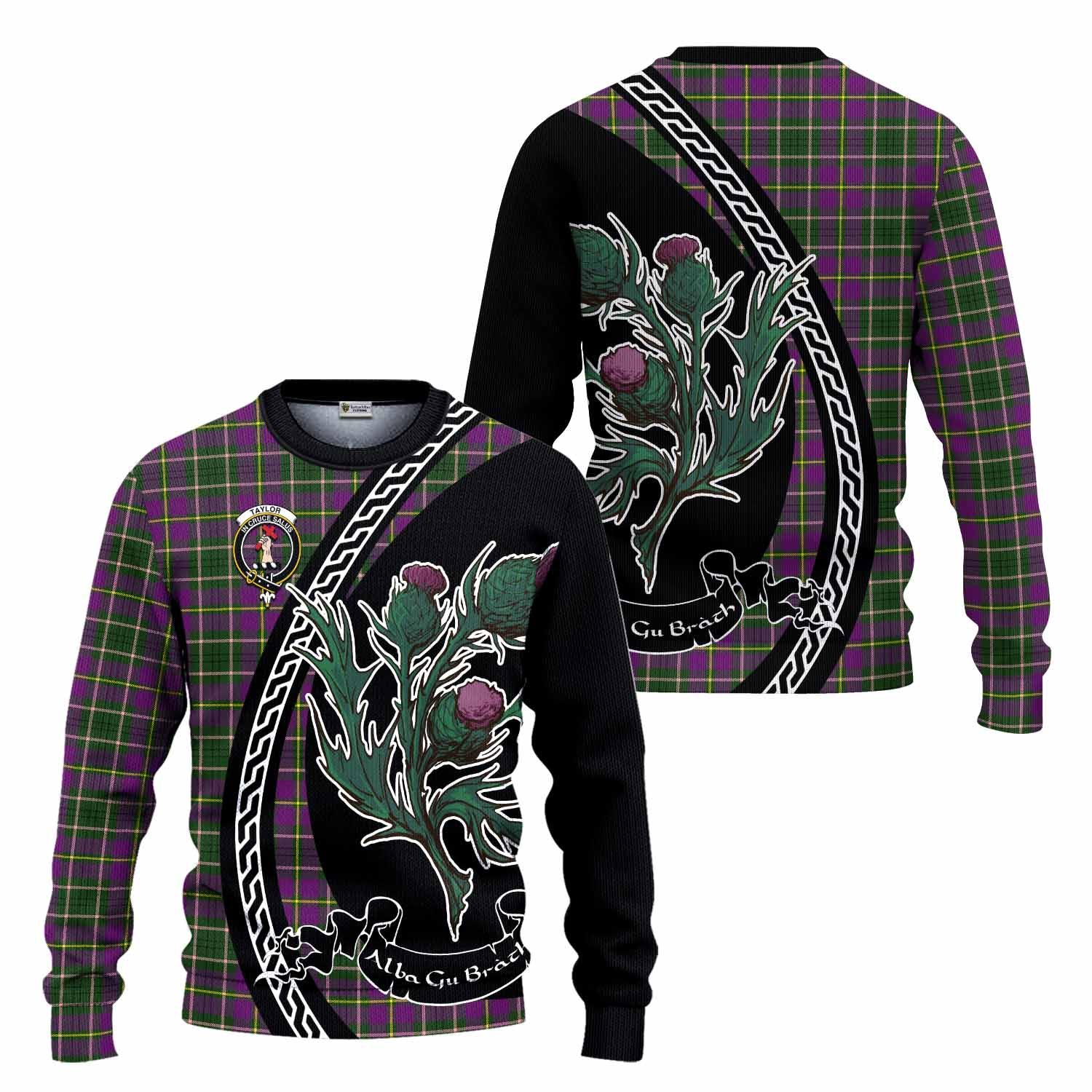 Taylor (Tailyour) Family Crest Tartan Knitted Sweater Alba Thistle Inspired - Tartan Vibes Clothing