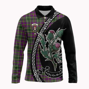 Taylor (Tailyour) Family Crest Tartan Long Sleeve Polo Shirt Alba Thistle Inspired
