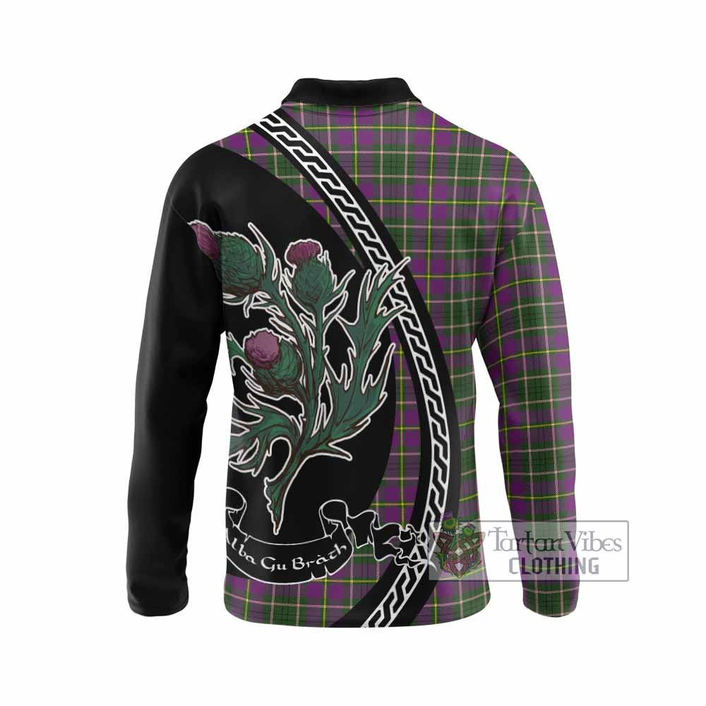 Taylor (Tailyour) Family Crest Tartan Long Sleeve Polo Shirt Alba Thistle Inspired - Tartan Vibes Clothing