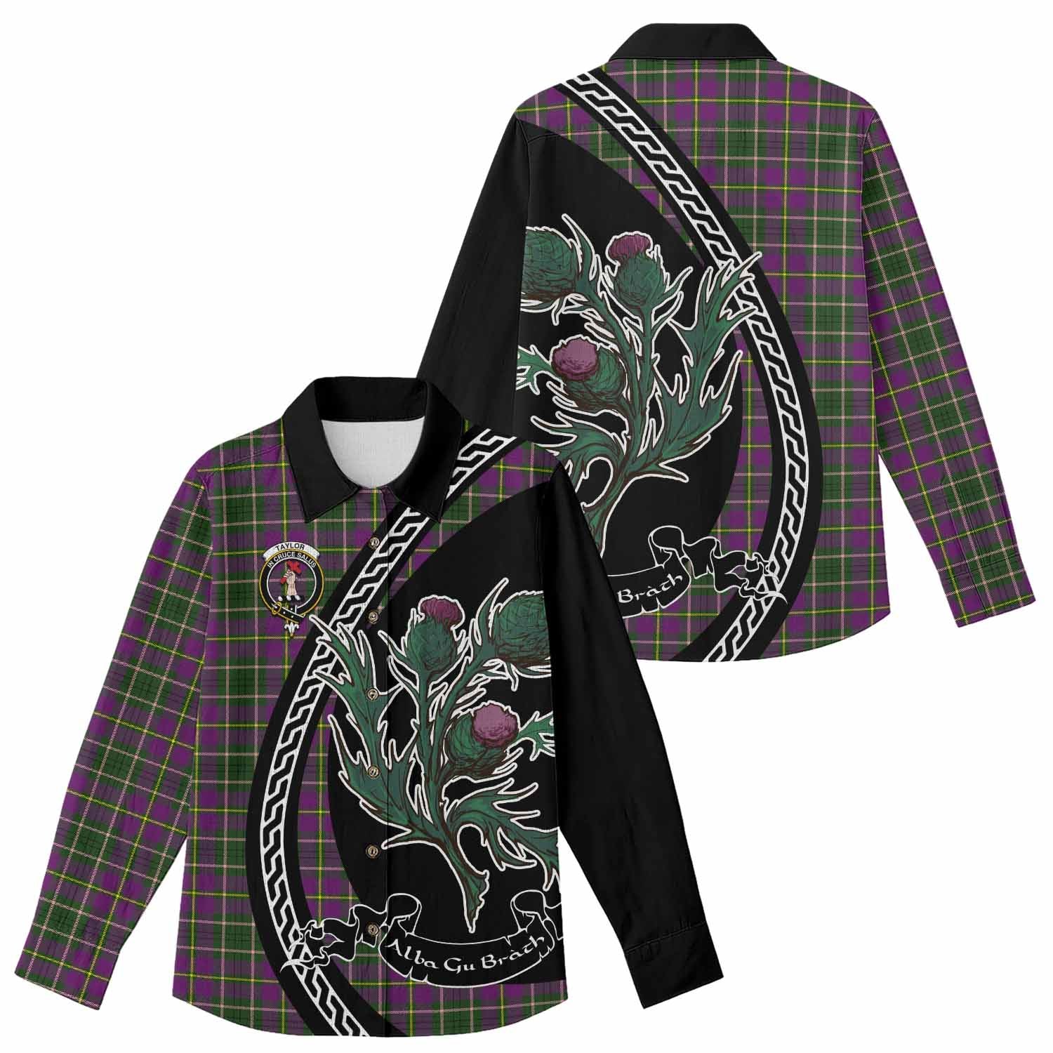Taylor (Tailyour) Family Crest Tartan Women Casual Shirt Alba Thistle Inspired - Tartan Vibes Clothing