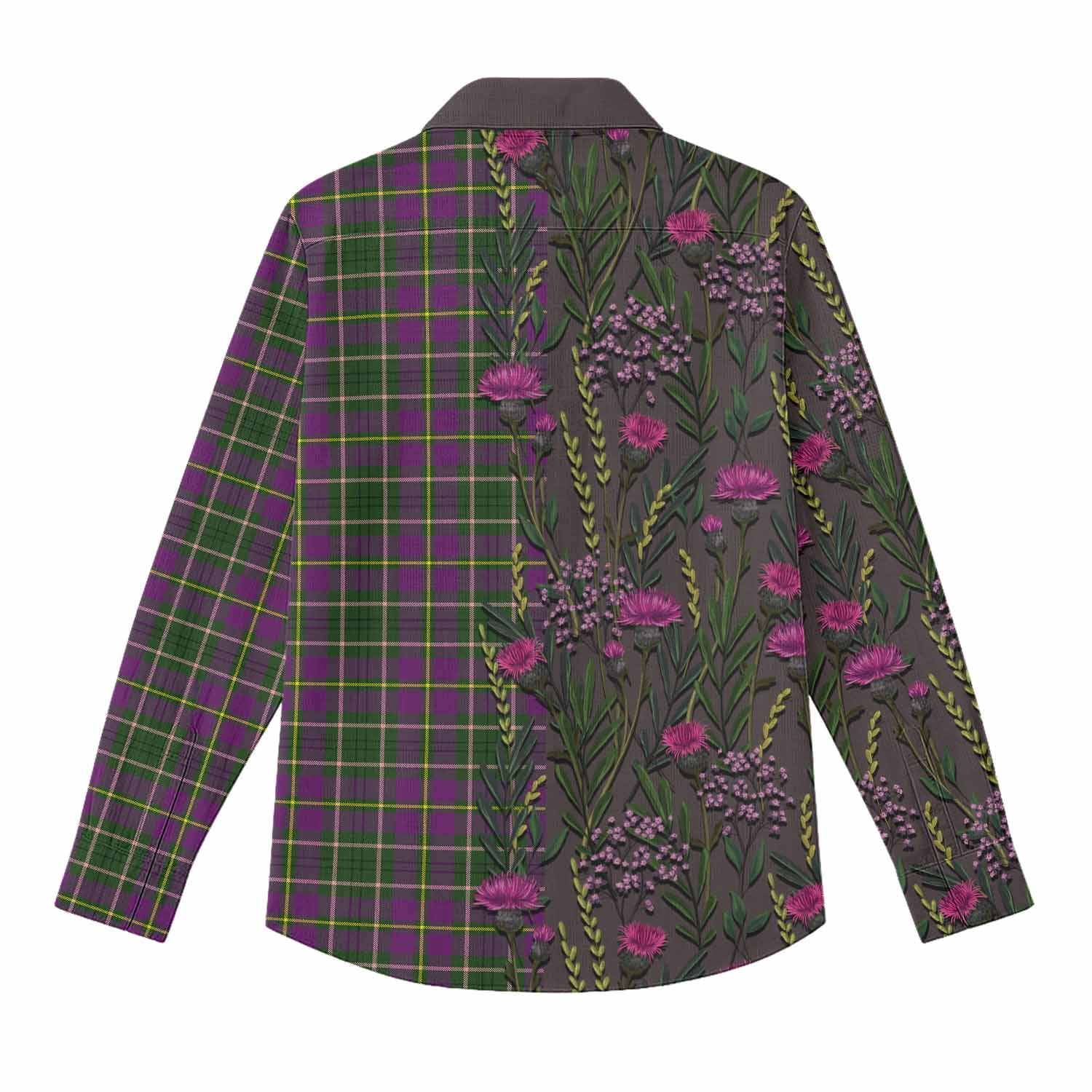 Taylor (Tailyour) Family Crest Tartan Women Casual Shirt Scottish Thistle Flower Pattern Half Style - Tartan Vibes Clothing