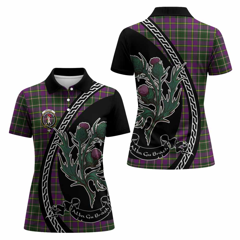 Taylor (Tailyour) Family Crest Tartan Women Polo Shirt Alba Thistle Inspired - Tartan Vibes Clothing