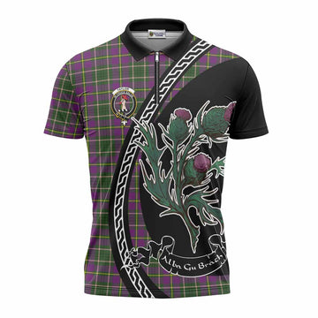 Taylor (Tailyour) Family Crest Tartan Zipper Polo Shirt Alba Thistle Inspired