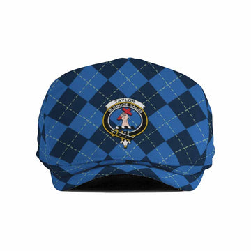 Taylor (Tailyour) Scottish Family Crest Flat Cap, Jeff Cap Navy Argyle Classic Style