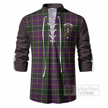 Taylor (Tailyour) Tartan Accent Ghillie Shirt with Family Crest