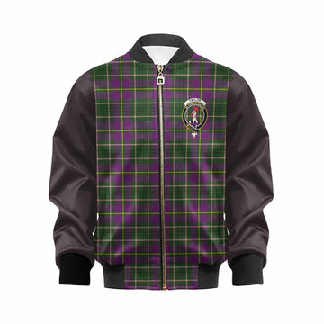 Taylor (Tailyour) Tartan Accent Kid Bomber Jacket with Family Crest