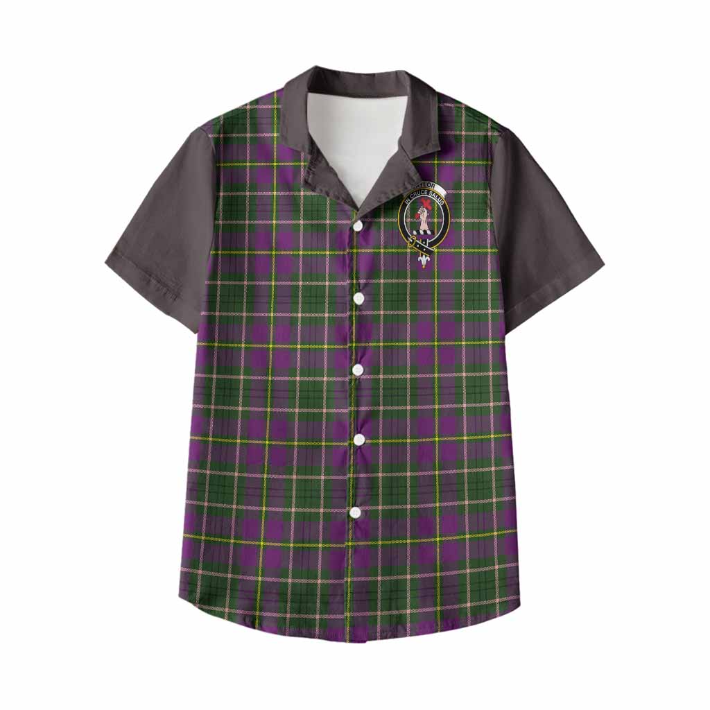 Taylor (Tailyour) Tartan Accent Kid Hawaiian Shirt with Family Crest