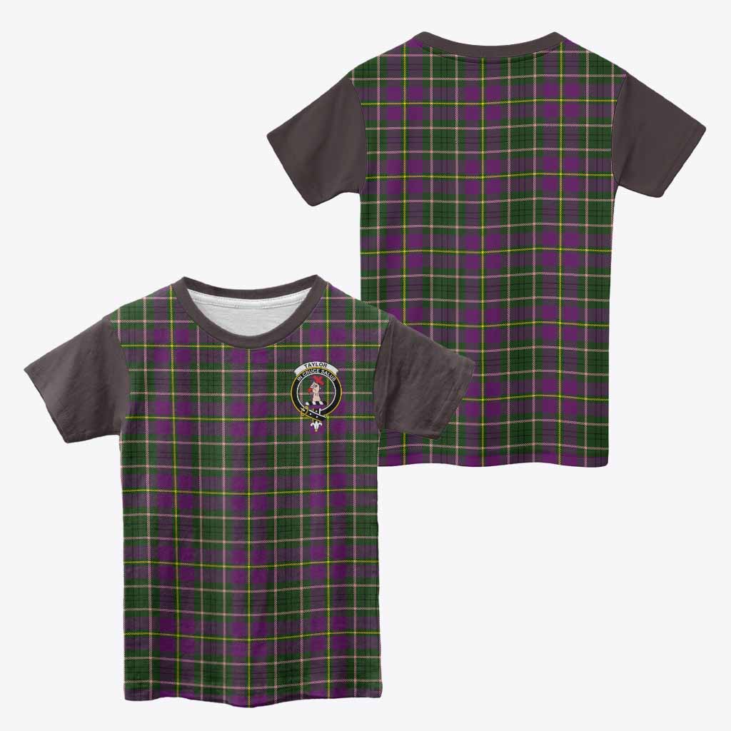 Taylor (Tailyour) Tartan Accent Kid T-shirt with Family Crest