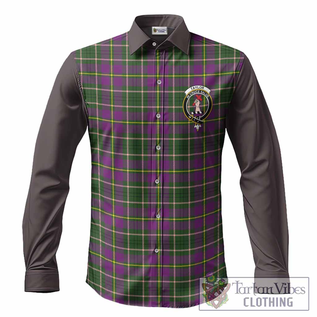 Taylor (Tailyour) Tartan Accent Long Sleeve Button Shirts with Family Crest