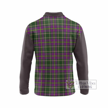 Taylor (Tailyour) Tartan Accent Long Sleeve Polo Shirt with Family Crest