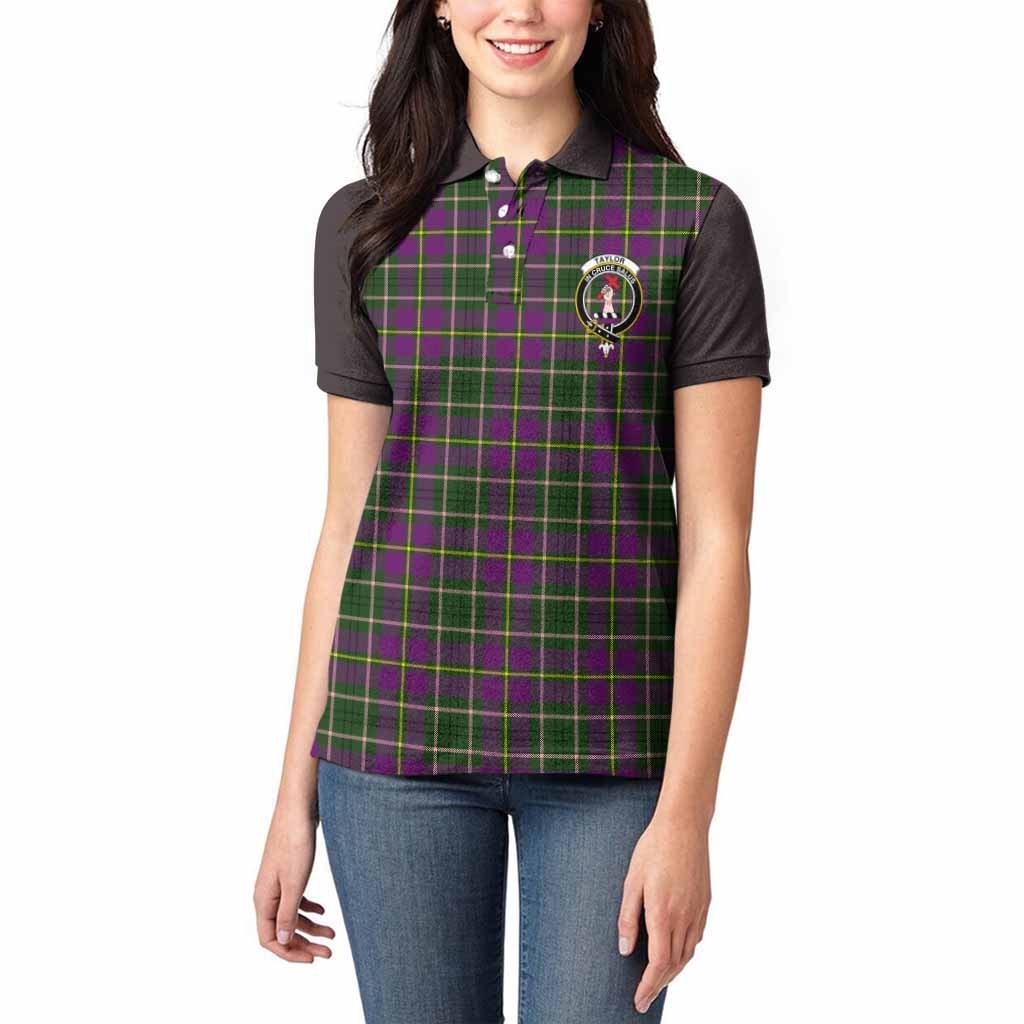 Taylor (Tailyour) Tartan Accent Women Polo Shirt with Family Crest