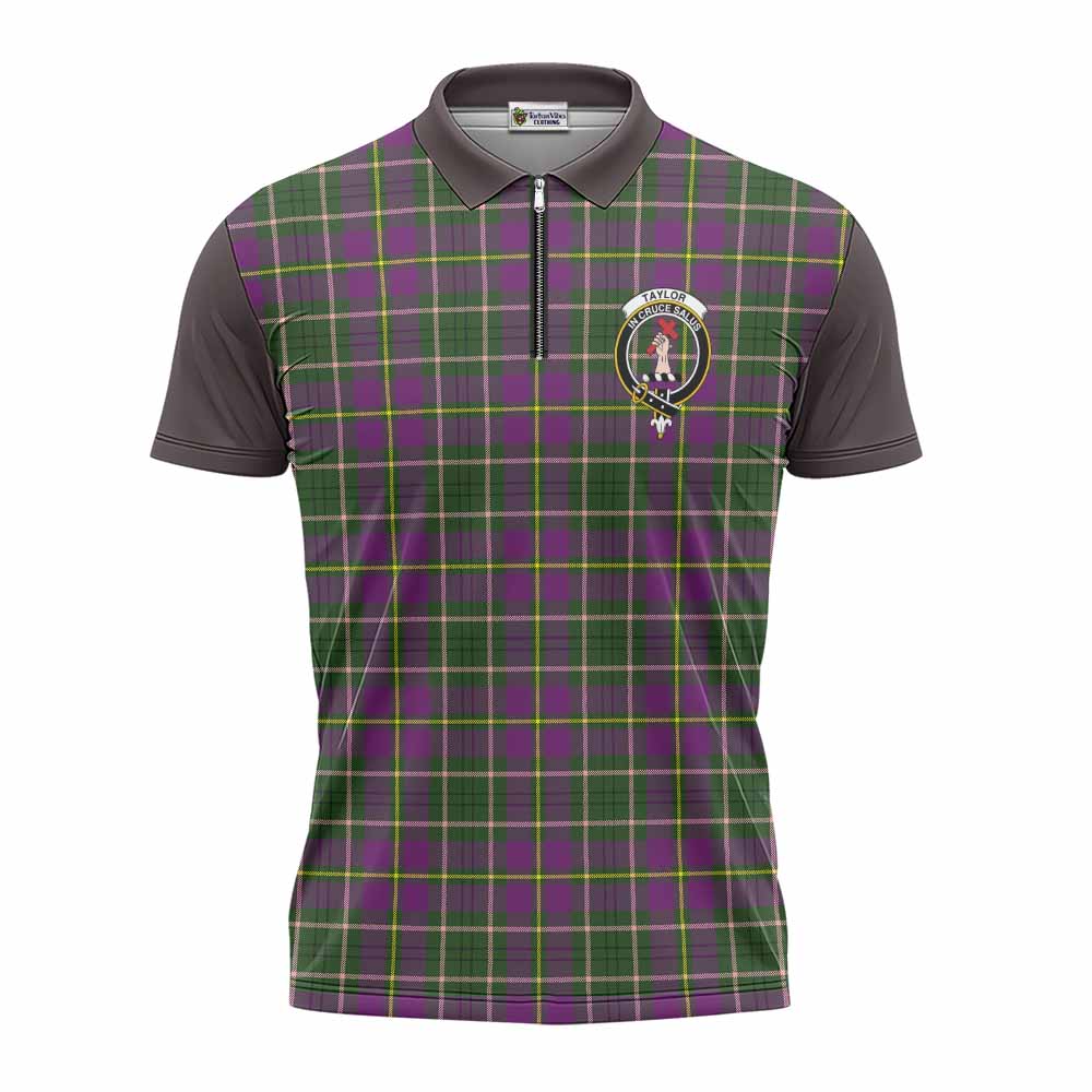 Taylor (Tailyour) Tartan Accent Zipper Polo Shirt with Family Crest