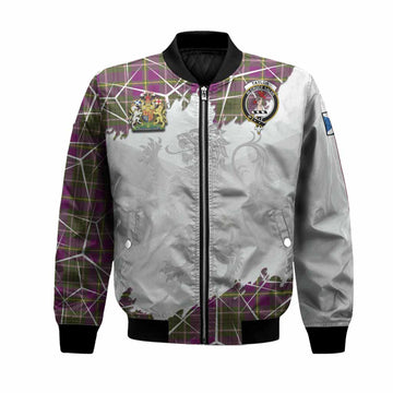 Taylor (Tailyour) Tartan Bomber Jacket with Family Crest and Lion Rampant Grunge Style