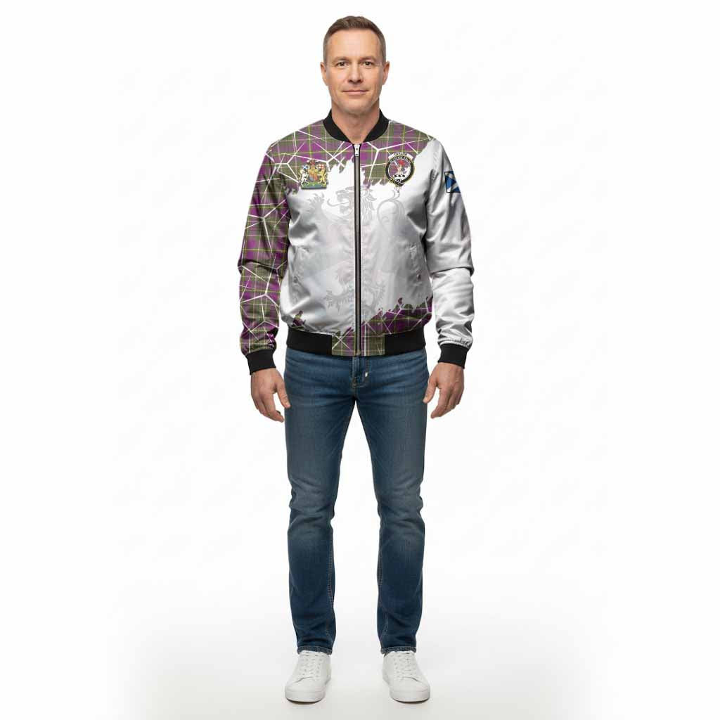 Taylor (Tailyour) Tartan Bomber Jacket with Family Crest and Lion Rampant Grunge Style