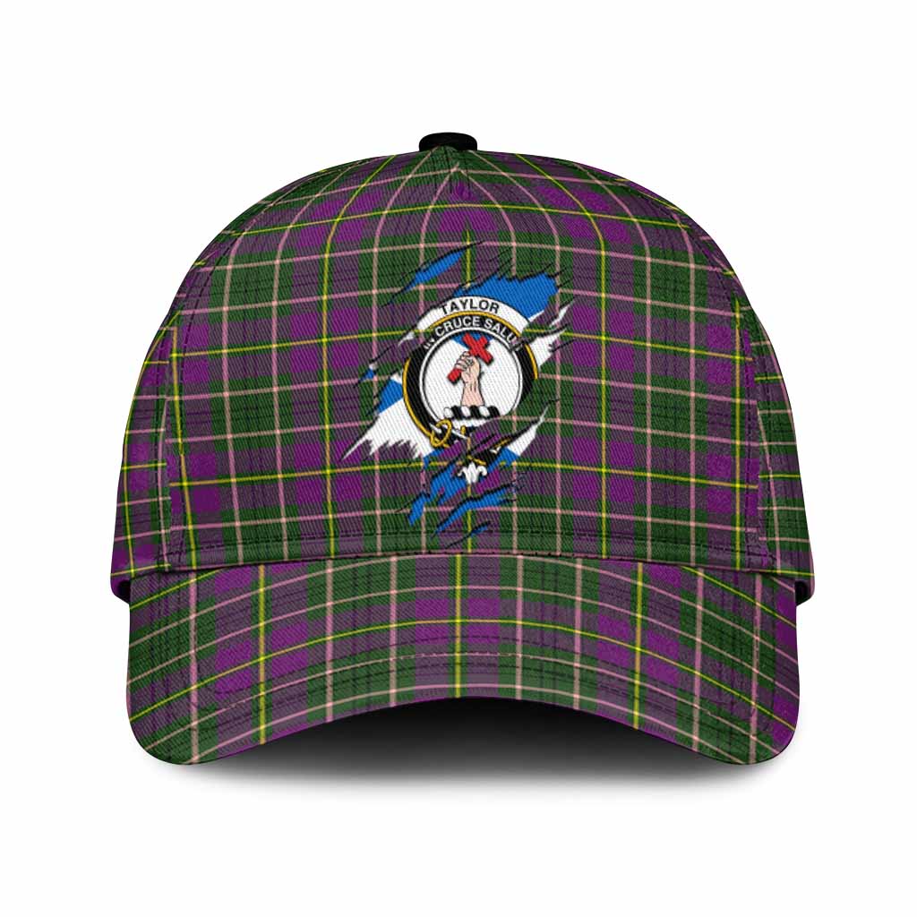 Taylor (Tailyour) Tartan Classic Cap with Family Crest In Me Style