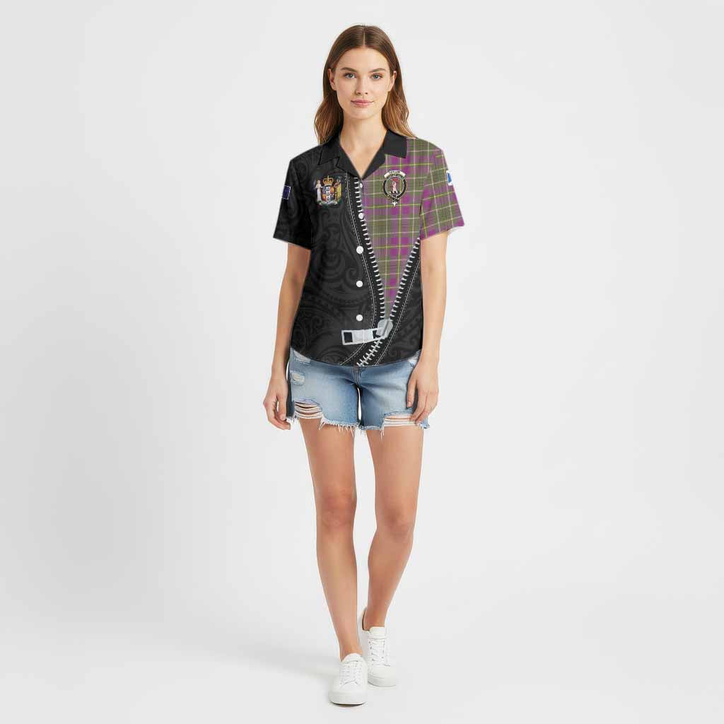 Taylor (Tailyour) Tartan Cotton Hawaiian Shirt New Zealand Pattern Unique Zipper Stylized