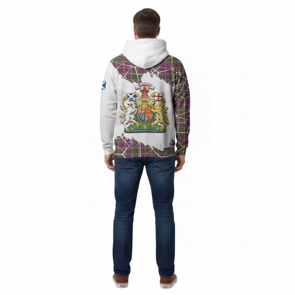 Taylor (Tailyour) Tartan Cotton Hoodie with Family Crest and Lion Rampant Grunge Style