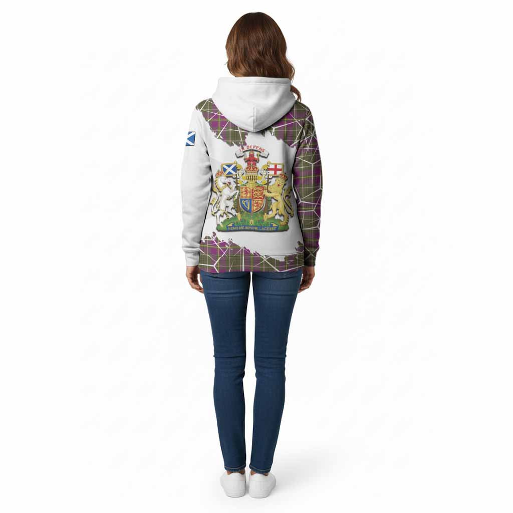 Taylor (Tailyour) Tartan Cotton Hoodie with Family Crest and Lion Rampant Grunge Style