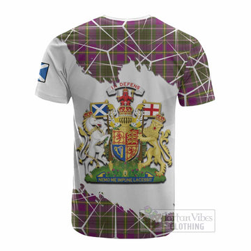 Taylor (Tailyour) Tartan Cotton T-shirt with Family Crest and Lion Rampant Grunge Style