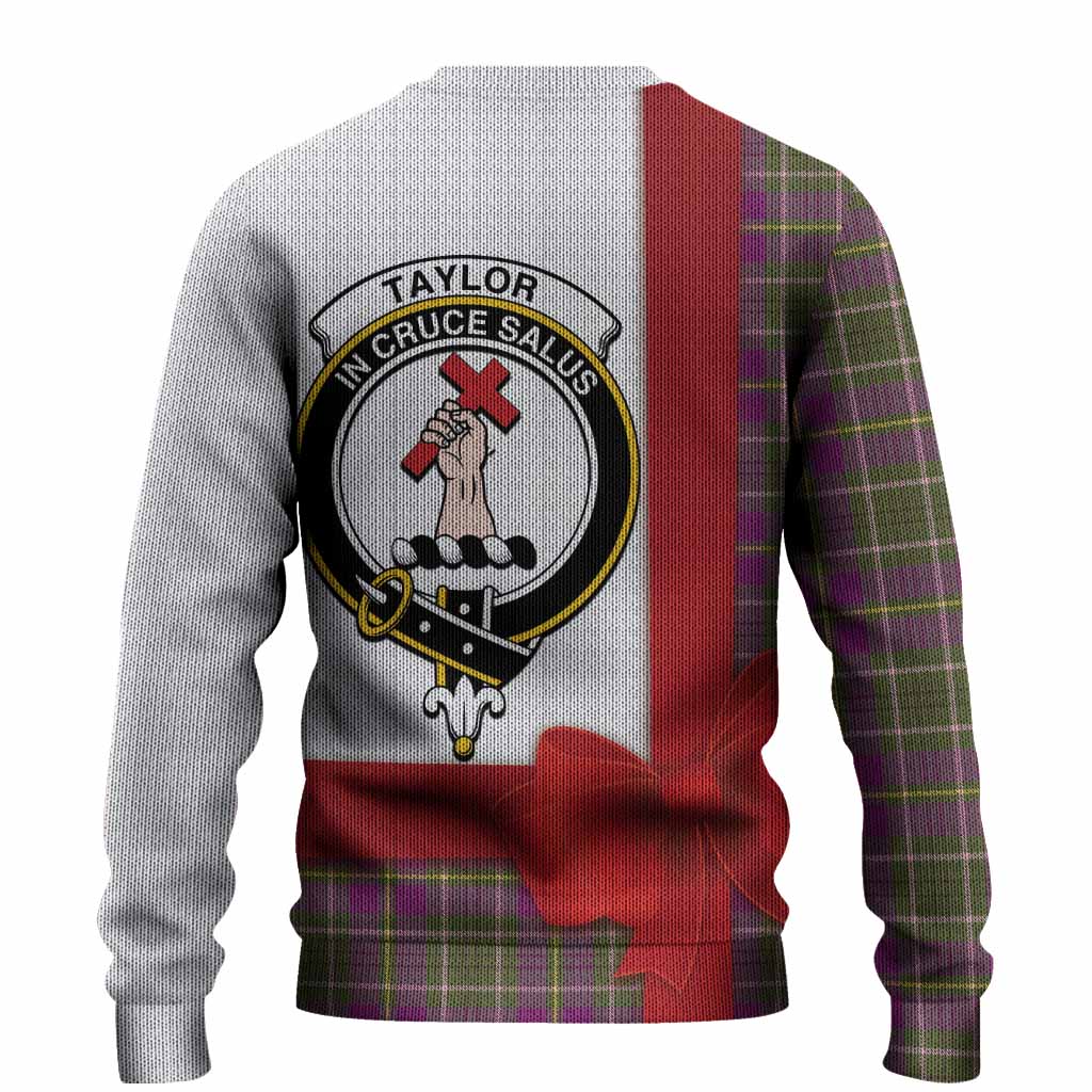 Taylor (Tailyour) Tartan Crest Christmas Christmas Ugly Sweater Highland Cow Bagpipes Coquette Bow Style