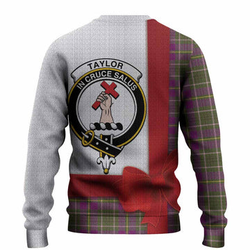 Taylor (Tailyour) Tartan Crest Christmas Christmas Ugly Sweater Highland Cow Bagpipes Coquette Bow Style