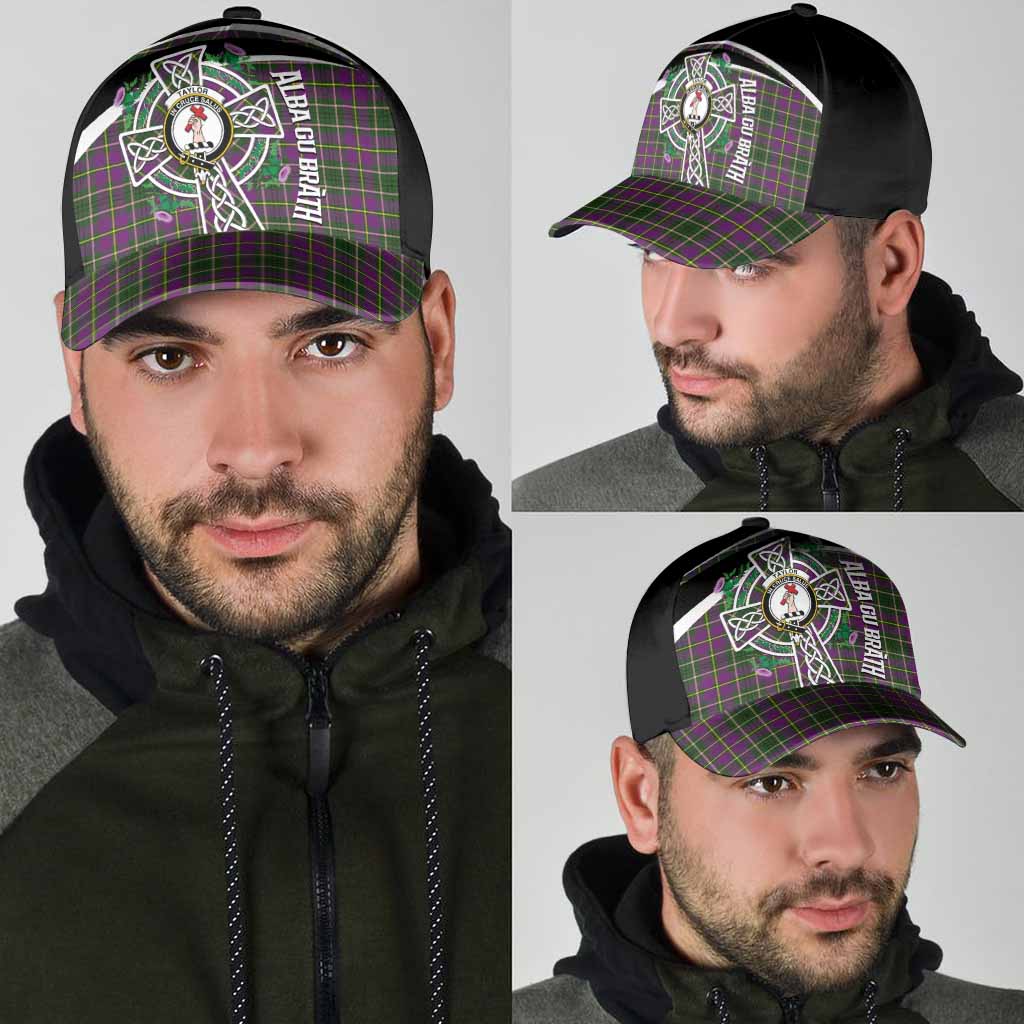 Taylor (Tailyour) Tartan Crest Classic Cap Scottish Thistle Celtic Cross Alba Gu Brath
