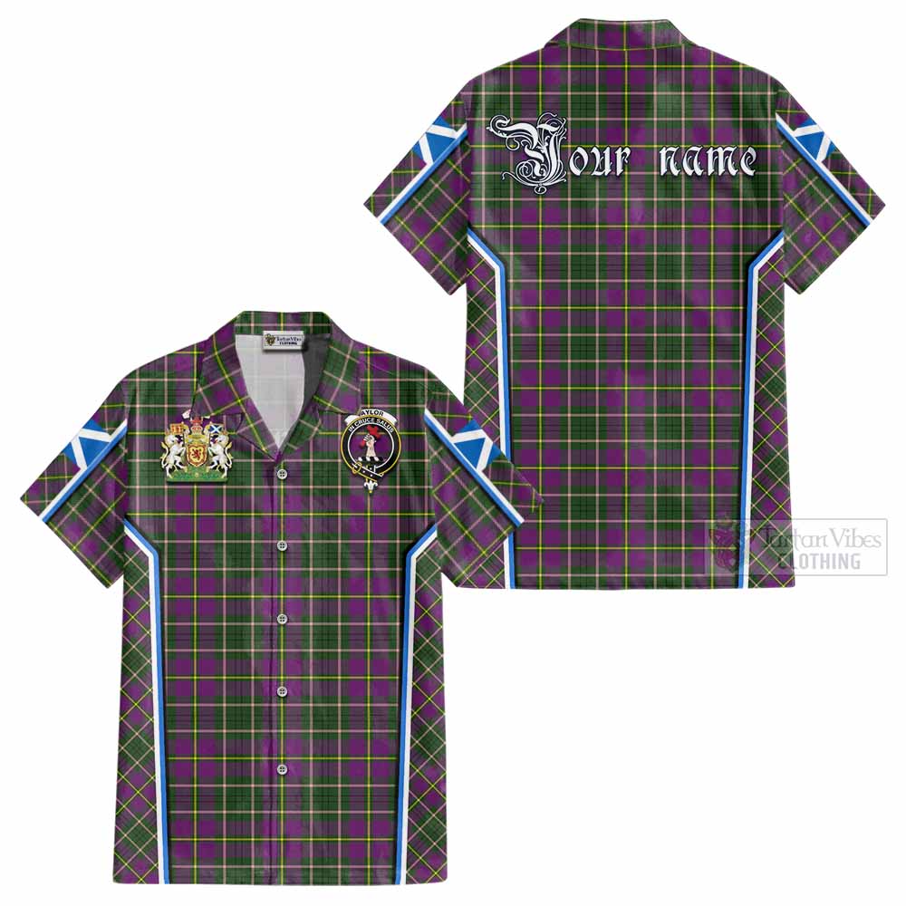 Taylor (Tailyour) Tartan Crest Cotton Hawaiian Shirt Scotland Coat of Arm Flag Style - Tartan Vibes Clothing