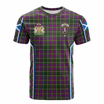 Taylor (Tailyour) Tartan Crest Cotton T-shirt Scotland Coat of Arm Flag Style