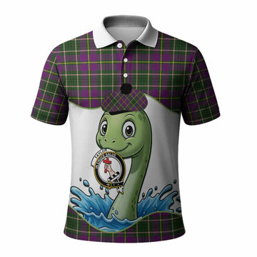 Taylor (Tailyour) Tartan Crest Cute Nessie Polo Shirt Scottish Loch Ness Monster