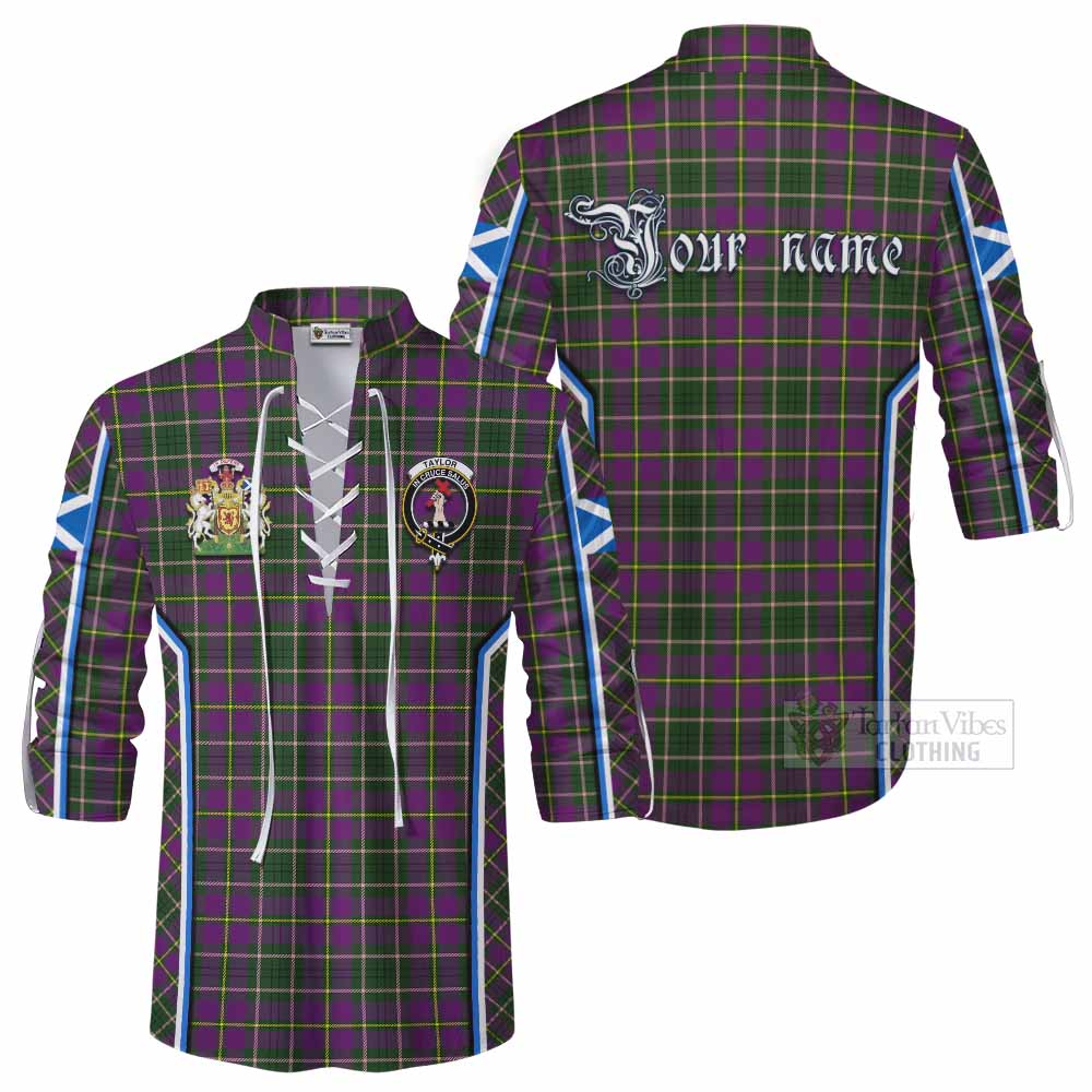 Taylor (Tailyour) Tartan Crest Ghillie Kilt Shirt Scotland Coat of Arm Flag Style - Tartan Vibes Clothing