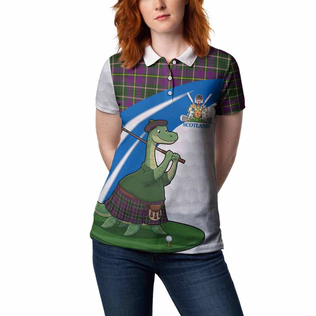Taylor (Tailyour) Tartan Crest Golf Nessie Women Polo Shirt Loch Ness Monster Sporty Style