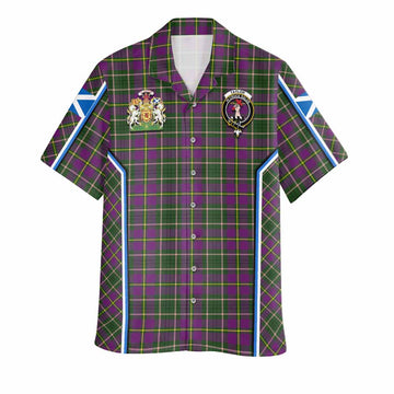 Taylor (Tailyour) Tartan Crest Hawaiian Shirt Scotland Coat of Arm Flag Style