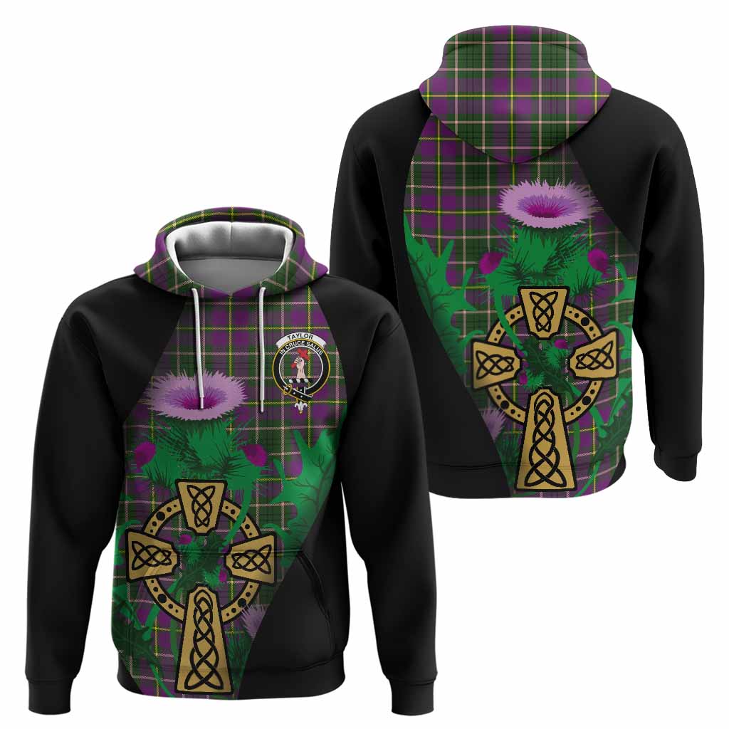 Taylor (Tailyour) Tartan Crest Hoodie Celtic Cross Thistle Flowers