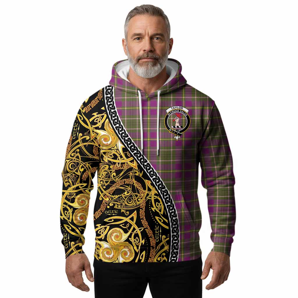 Taylor (Tailyour) Tartan Crest Hoodie Celtic Knot and Triple Trickle Spiral Symbols